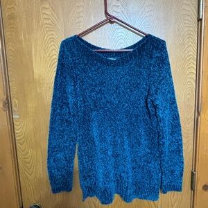 Liz Claiborne Blue Chenille Sweater M
